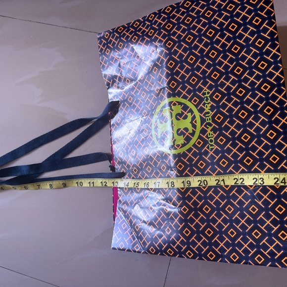 Tory Burch Blue and Orange Geometric Shopping Bag - Picture 10 of 13